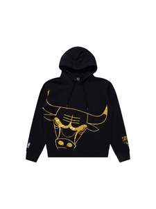 Nba Essentials: NBA Essentials Mens Chicago Bulls Abbostford Fleece Hoody - Black/Gold