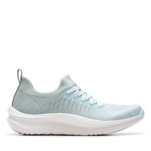 Footwear: Clarks Womens Solevana Lace - Seafoam Green