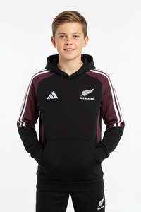 Adidas Kids All Blacks Hoody - Black/Maroon