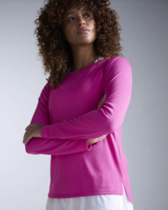 Clothing: 2XU Womens Aero Long Sleeve Tee - Rose Violet/Rose Reflective
