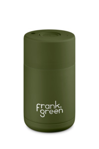 Frank Green 12 oz Ceramic Cup with Push Button Lid - Khaki