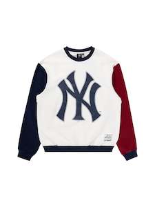MJA-X11 (Majestic contrast sleeve crew new york yankees vintage white/true navy/&hellip;