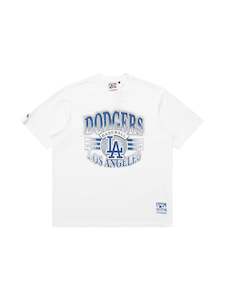 MJA-S11 (Majestic arch glow stripe tee dodgers vintage white) 92393478