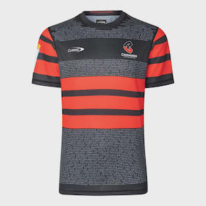 Rugby: CS-C2 (Classic crusaders mens pro warm up training tee black/red) 122494000