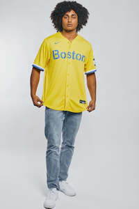 Jerseys: NA-C47 (Nike official rep city connect jersey road boston red sox  gold) 225911000