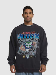 Warriors: MNA-A38 (Mitchell & ness nz warriors burst out raiders crew overdyed black) 92495216