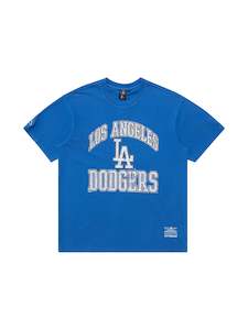 MJA-H11 (Majestic cracked puff arch tee dodgers faded royal) 72393478