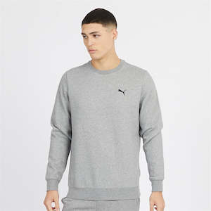 Puma: PA-E12 (Puma essentials fleece small logo crew medium grey heather) 52593500