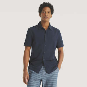 Nautica: NTA-S12 (Nautica button down seersucker short sleeve polo navy seaside) 52595217