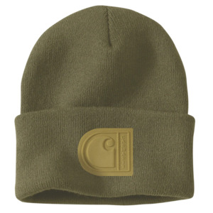 CHA-Z8 (Carhartt knit cuffed C patch beanie dark bronzed green) 102592520