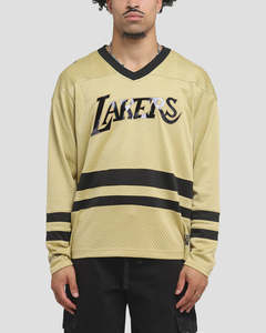 MNA-Q47 (Mitchell & ness los angeles lakers chrome jersey khaki/black)