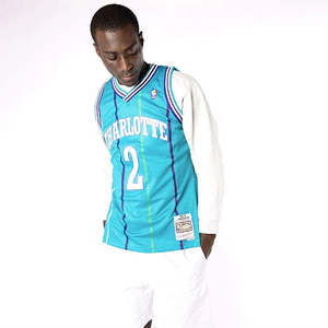 Nba Jerseys: MNA-Q37 (Mitchell and ness swingman jersey char johnson hornets teal) 72497996