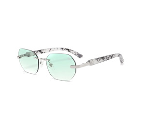 Belvoir Co: BV-F1 (Belvoir & co sunglasses willow white marble silver/green) 52592000