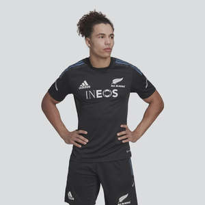 AA-M20 (Adidas all blacks rugby performance tee black/white/wonder steel) 42393638
