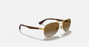 Sunglasses: RB-C1 (Ray-ban polished arista gold frame/grey gradient brown polarised lenses) 1125915836