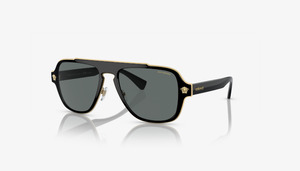 Sunglasses: VS-J (Versace sunglasses VE2199 matte black frame/light grey mirror silver lenses) 1125919311