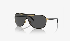 Sunglasses: VS-A (Versace sunglasses VE2140 black & gold frame/dark grey lenses) 1225915959