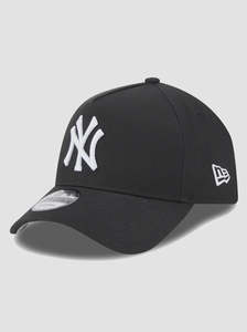 Caps: NEC-F70 (New era 940 A frame script seasonal new york yankees snapback black/white/grey UV osfm) 112592670