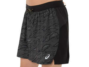 ASA-B1 (Asics fujitrail all over print 5in shorts performance black) 122594000