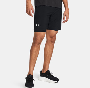 Mens Apparel: UAA-H16 (Under armour mens launch 7" 2-in-1 shorts black/reflective) 12693478