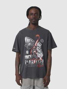 Mitchell Ness: MNA-G50 (Mitchell & ness vince carter new jersey nets t-shirt washed balck) 22693043