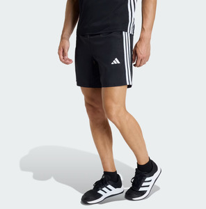 Dri Fit Shorts: AA-Q30 (Adidas workout essentials base 3 stripes woven shorts black/white) 22692646