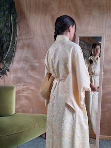 Vintage Kimono: Kimono - Gold Maple leaf