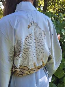 Vintage Kimono: Juban - Silk Traditional Art Print /Eagle