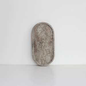 Homewares: Outline Tray • Silver Travertine