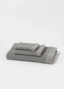 Turkish Face Cloths: Vintage Waffle Bath Range - Grey