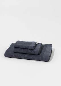 Turkish Face Cloths: Vintage Waffle Bath Range - Navy