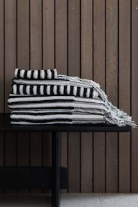 Black Stripe Organic Bath Set