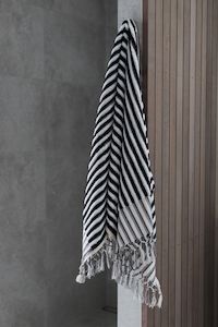 Black Stripe: Black Stripe Organic Bath Towel