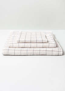 Graph Checkered Towel - Ivory