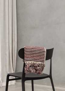 Turkish Bath Mats: Burgundy Stripe Organic Bath Mat