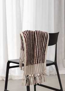 Burgundy Stripe Organic Cotton Hand Towel