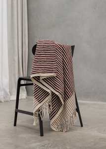 Burgundy Stripe Organic Bath Towel