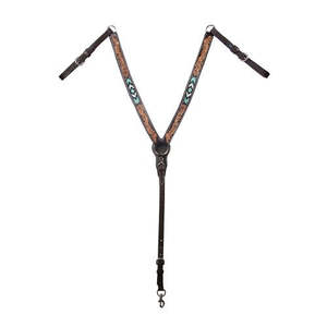 Weaver Cross Turquoise Beaded 1-1/4" Straight Breastcollar