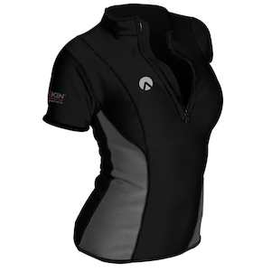 Sharkskin Chillproof Short Sleeve Top with Chest Zip - Women