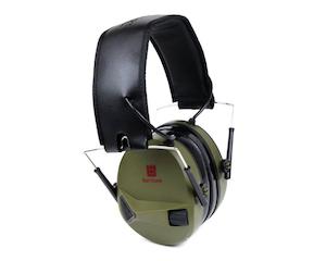 Firearm Protective Wear: Barricade Sport 360 Auto Electronic Earmuffs: -22 dB, Green