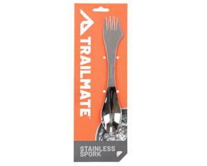 Stainless Steel Spork with Mini Serrated Knife