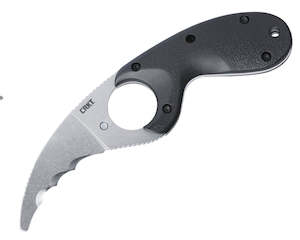 Multi Tools Knives Fixed Knives: CRKT Kommer Bear Claw Veff Serrated Fixed Knife | Black