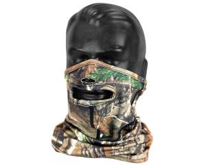 Clothing Footwear Headwear: Stretch Fit Forest Camo Half Mask