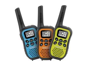 Camping Survival Gear: Uniden UH45-3 UHF CB Handheld Radio Pack | Blue, Orange & Yellow