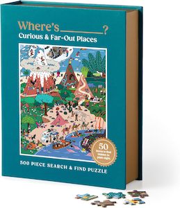 Living: Where's____? Curious & Far Out Places 500 Piece Search & Find Book Puzzle