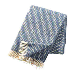 Throws Blankets: Knut Lambswool Throw - Smokey Blue