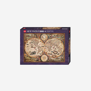 Heye: Map Art Vintage World - 2000 piece puzzle