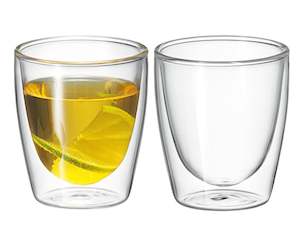 Drinkware: Twin Wall Glass Caffe 150ml Set 2
