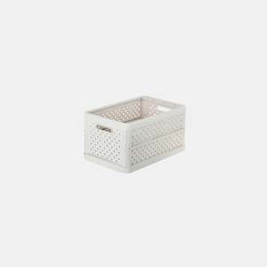 Storage: Foldable Crate 11.3ltr Sand White