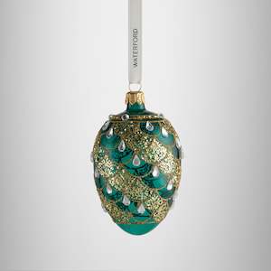 Waterford: Blue & Gold Oval Heirloom Ornament
